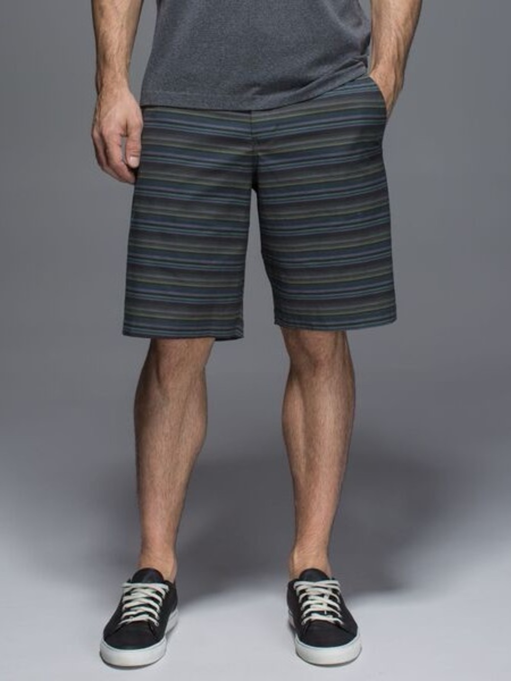 Lululemon Kahuna Men’s Green Striped Performance Stretch Golf Shorts Sz 38
